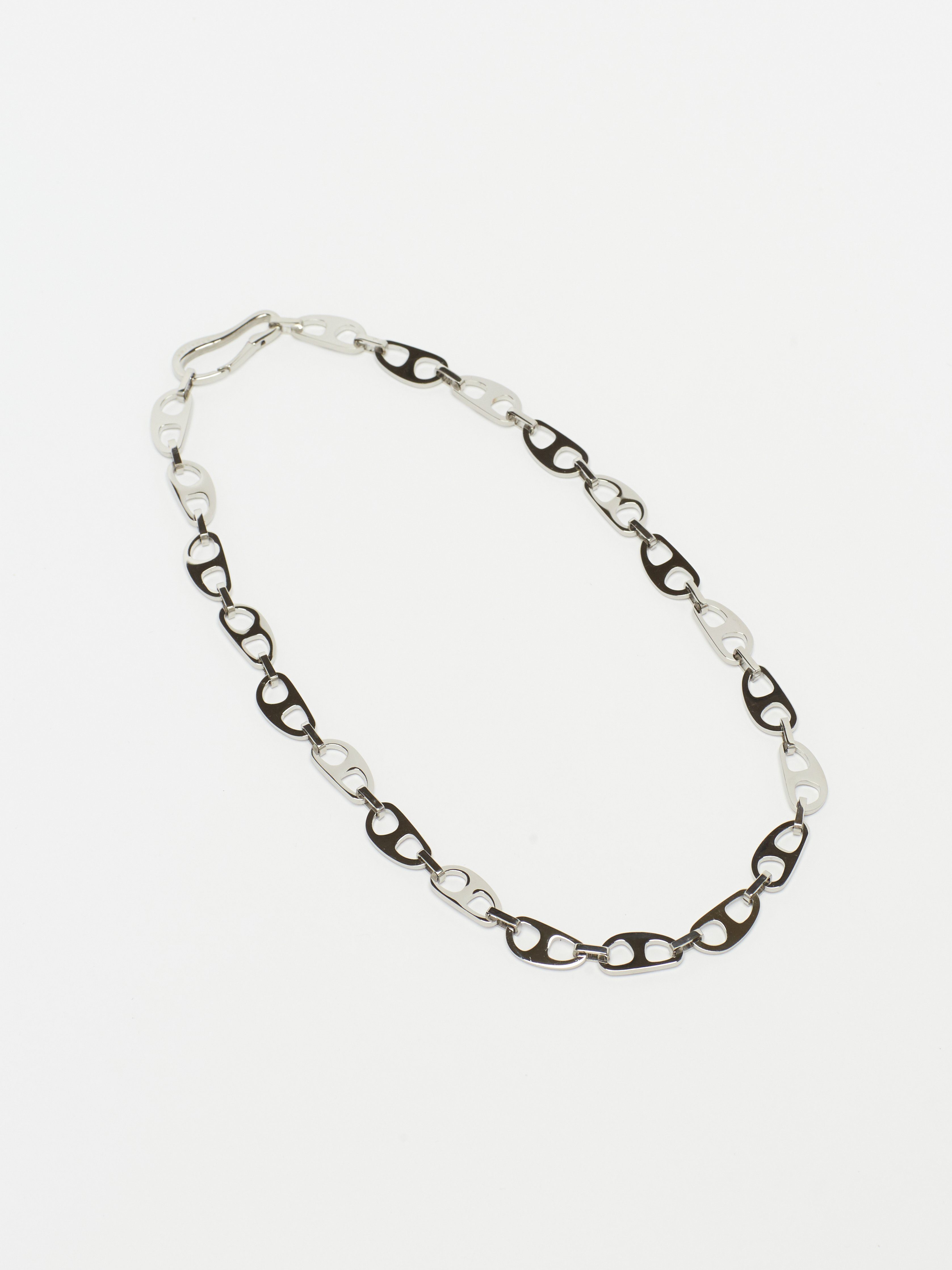 Detailed flat lay of the Small Silver Tab Necklace Necklace bagatiba 