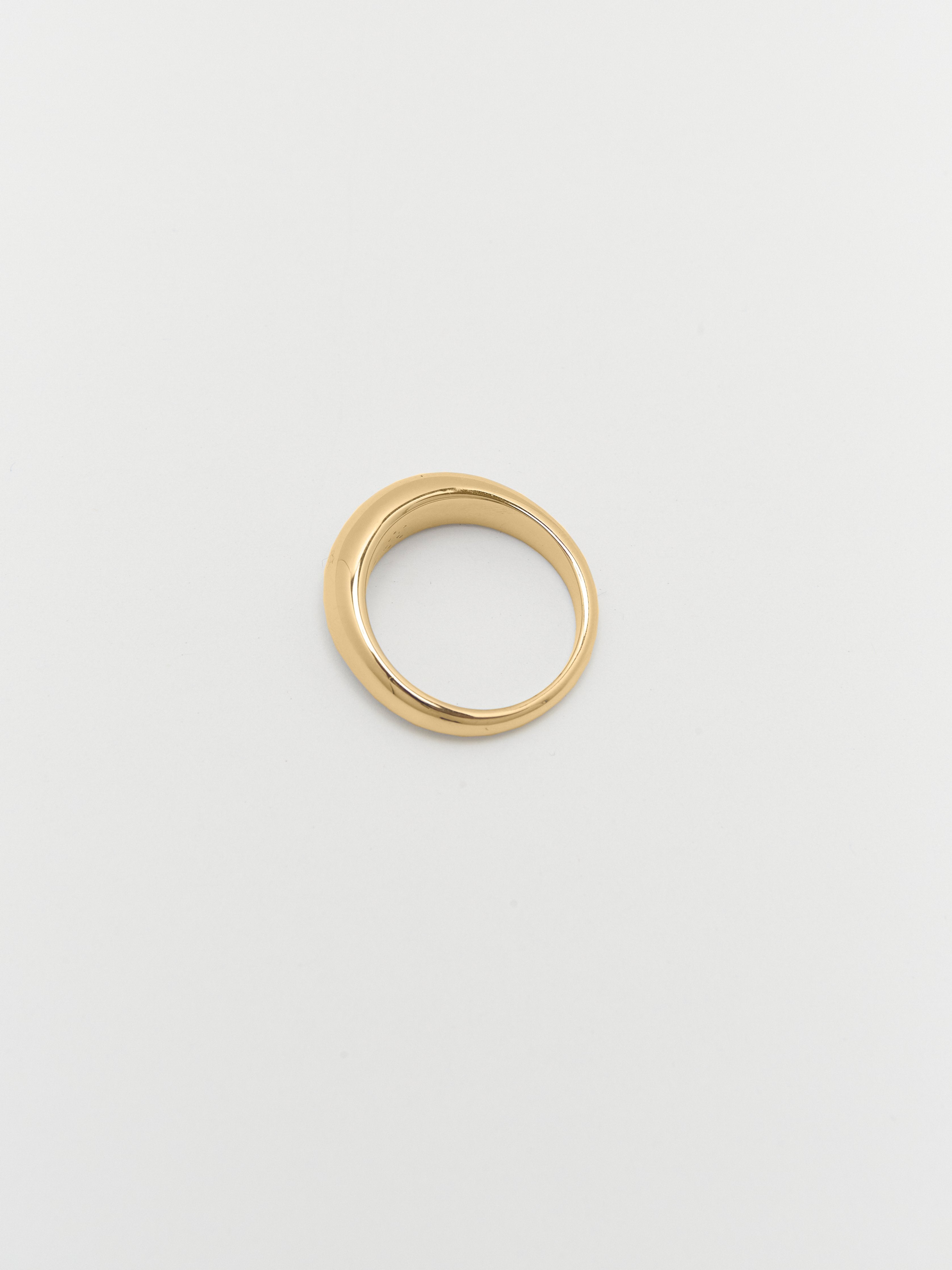 Close view flat lay of the Thin Gold Orb Ring Ring bagatiba 